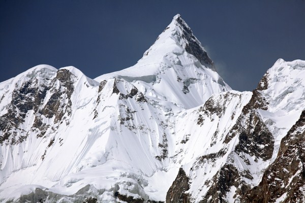 Snow-covered Karakoram peak above Batura Glacier in Upper Hunza