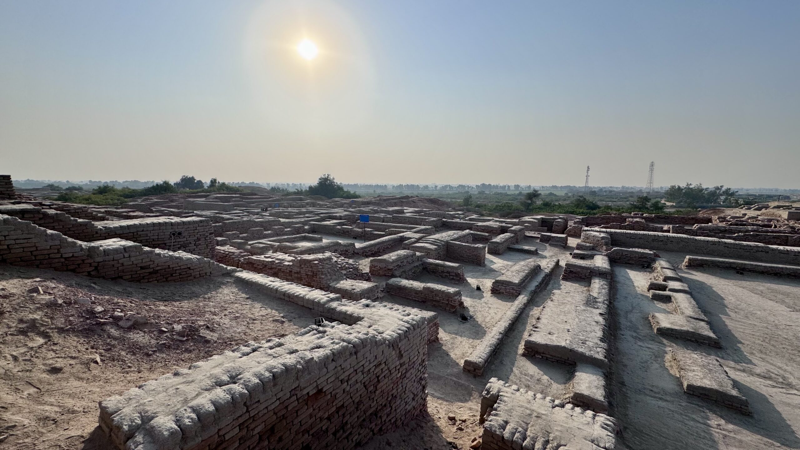 Excavated brick streets and buildings at Mohenjo-daro UNESCO World Heritage Site in Sindh