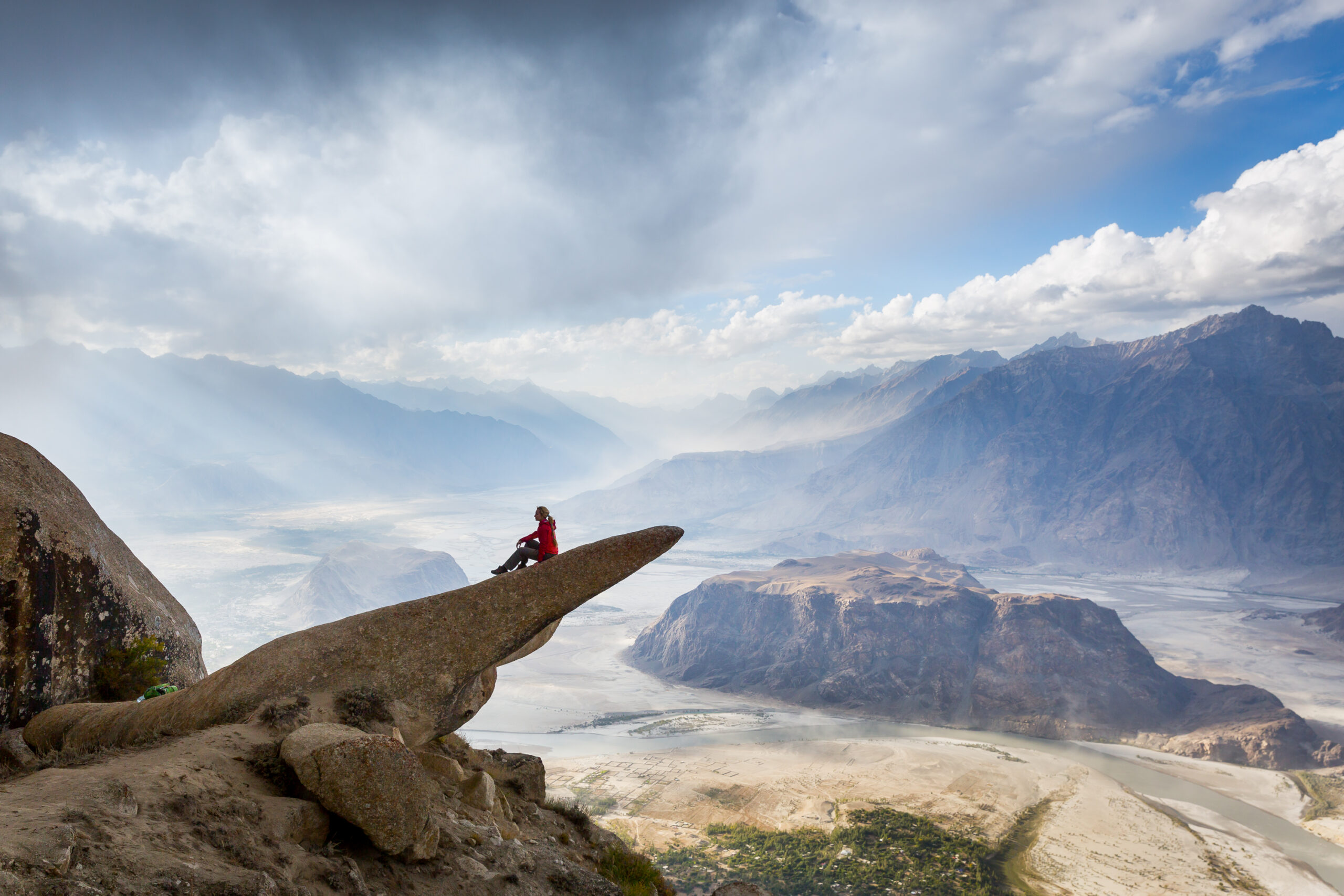 Marsur Rock overlooking the Indus and Shigar valleys in Baltistan Pakistan